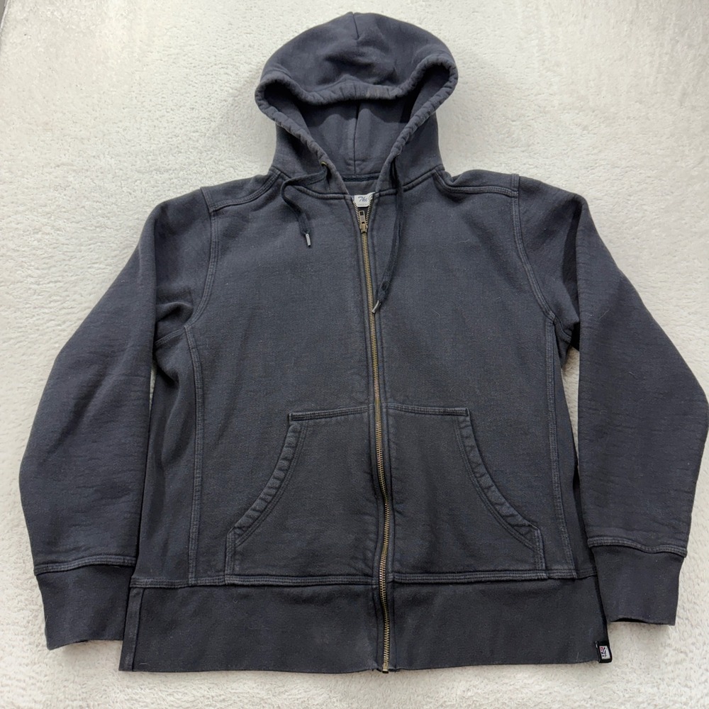 The Game Mens Full Zip Hoodie Black USA Made Heavyweight Fleece Sweatshirt Large